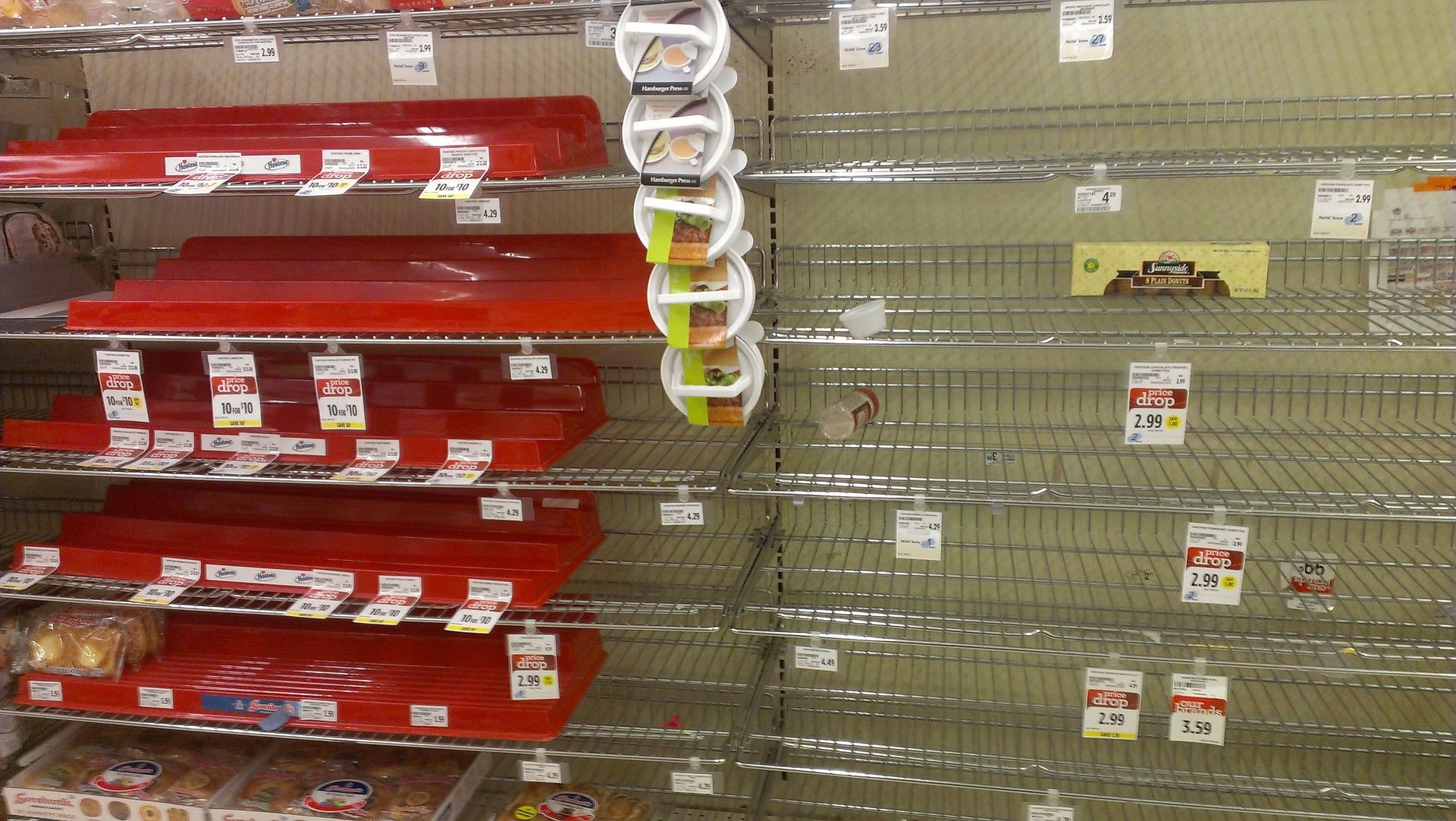 nearly empty store shelves