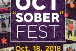 Graphic advertisement for the event with images of students participating in games and activities from previous OctSober tests.